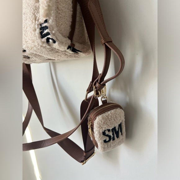 Steve Madden Embroidered Cream Sherpa Satchel - Picture 2 of 6